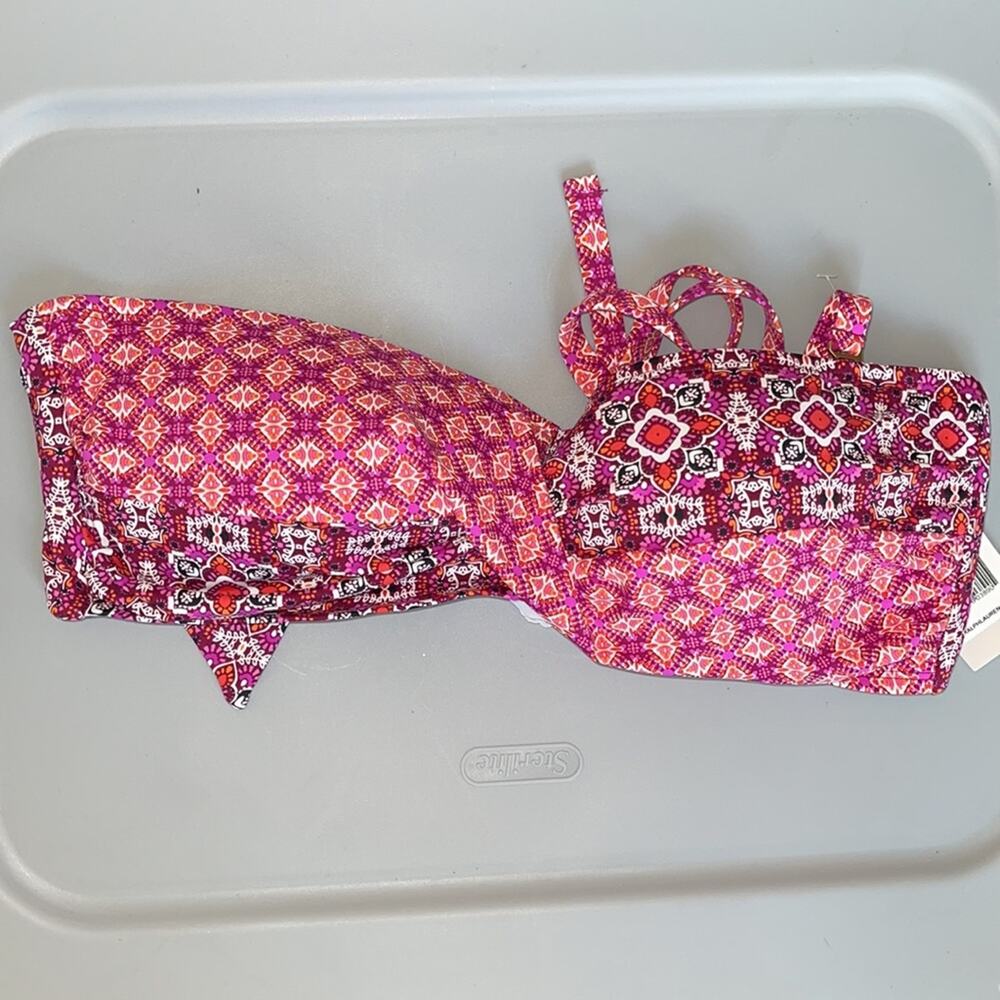 0250 NWT LAUREN Ralph Lauren PINK BANDEAU BIKINI TOP - Picture 8 of 8